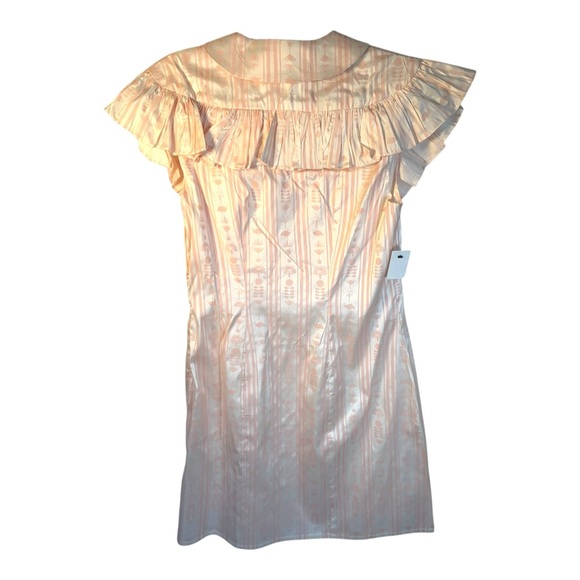 Sindiso Khumalo Ruffled Pink Printed Silk Dress NWT UK 12 / US 8 - Picture 6 of 7